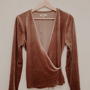 Madewell copper velvet top